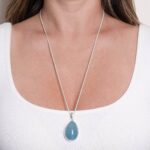Aquamarine Teardrop Pendant Necklace