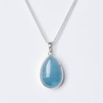 Aquamarine Teardrop Pendant Necklace