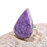 Charoite Teardrop Gemstone Ring - Adjustable 7-9 - 1 of a Kind