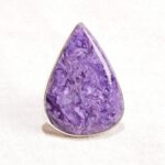 Charoite Teardrop Gemstone Ring - Adjustable 7-9 - 1 of a Kind