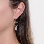 Clear Quartz Crystal Point Earrings