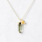 Delicate Green Amethyst Crystal Point Necklace