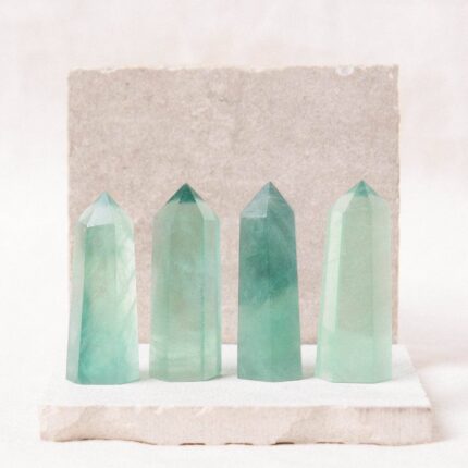 Green Fluorite Crystal Point Towel