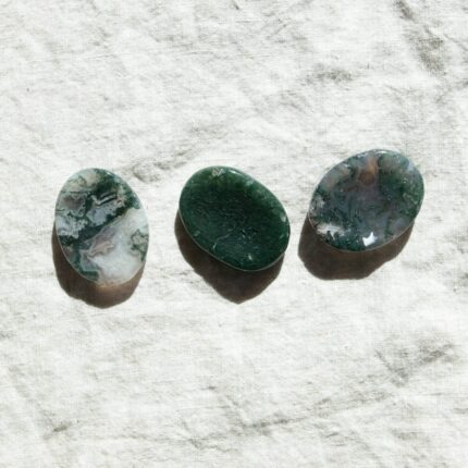 Moss Agate Worry Stone