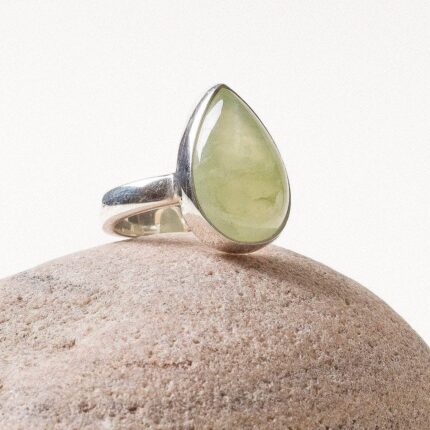 Prehnite Teardrop Ring