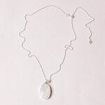 Rainbow Moonstone Oval Pendant Necklace