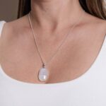 Rainbow Moonstone Oval Pendant Necklace