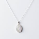 Rainbow Moonstone Oval Pendant Necklace