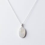 Rainbow Moonstone Oval Pendant Necklace