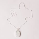 Rainbow Moonstone Rectangle Pendant Necklace