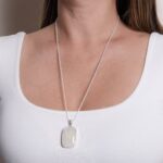 Rainbow Moonstone Rectangle Pendant Necklace