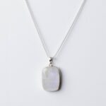 Rainbow Moonstone Rectangle Pendant Necklace