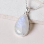 Rainbow Moonstone Teardrop Pendant Necklace