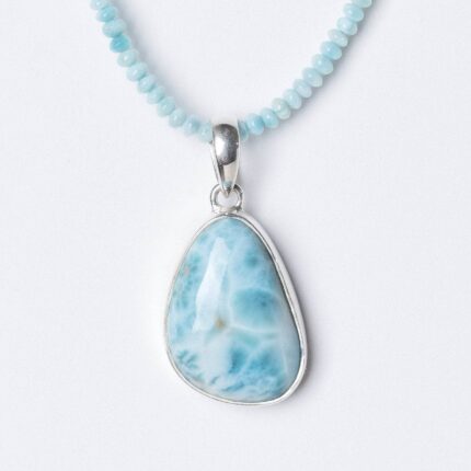 Rare Genuine Larimar Pendant Necklace