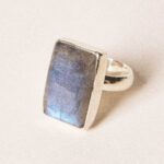 Square Labradorite Gemstone Ring - Adjustable