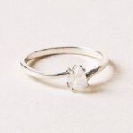 Teardrop Rainbow Moonstone Ring - Size 9