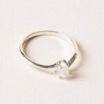 Teardrop Rainbow Moonstone Ring - Size 9