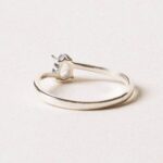 Teardrop Rainbow Moonstone Ring - Size 9